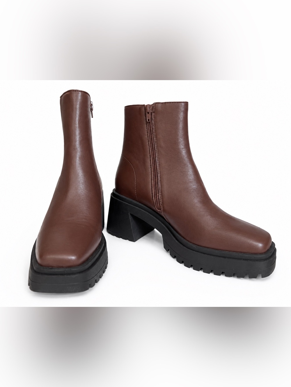 Steve Madden Fella Lug Sole Booties Brown Women’s Size 7